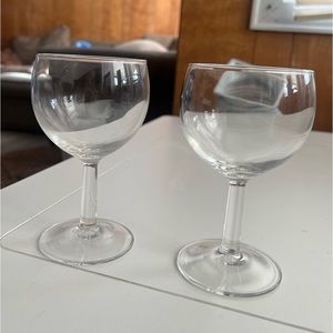 Set of 2 ARC Clear Stemmed Wine Water Glass Made in France EUC